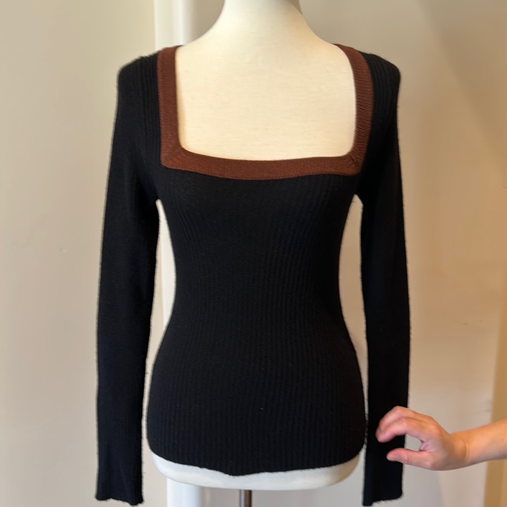 Prada scoop neck wool and cashmere sweater
